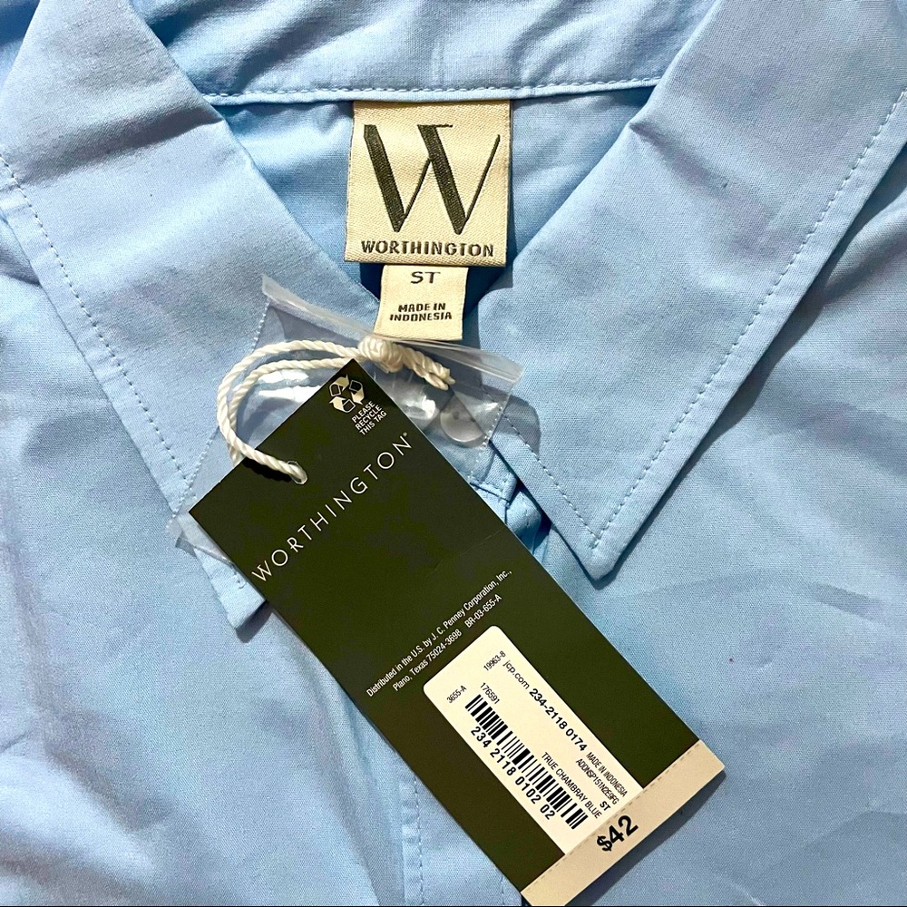 Worthington Blue Essential Shirt - Small (Tall)